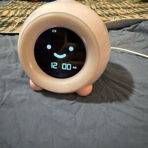 Charming Pink Smiley Face Alarm Clock